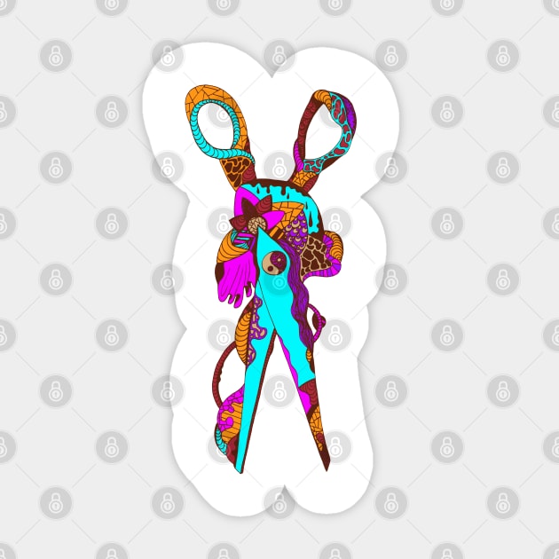 Weaving Styles Scissors Sticker by kenallouis